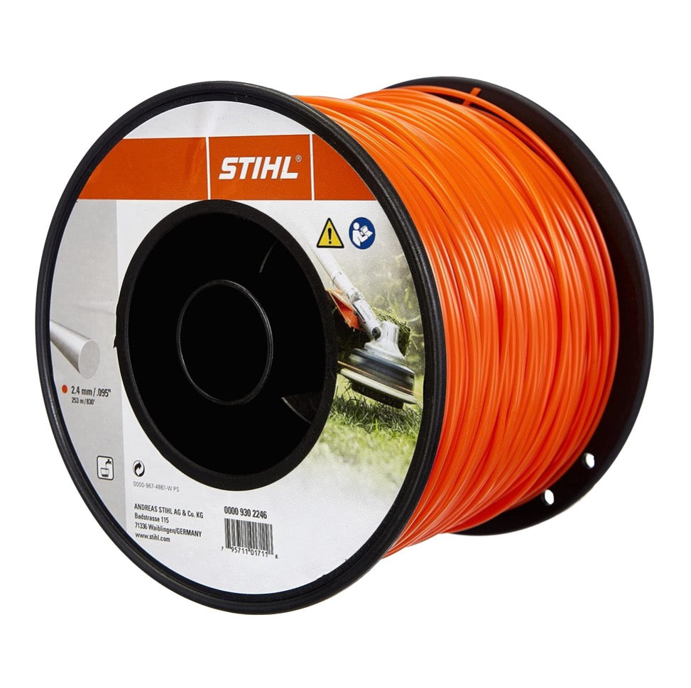 Stihl Trimmerfaden Mähfaden rund Ø 2,4 mm x 253 m Länge Orange ( 00009302246 ) zum Trimmen von Rasenkanten