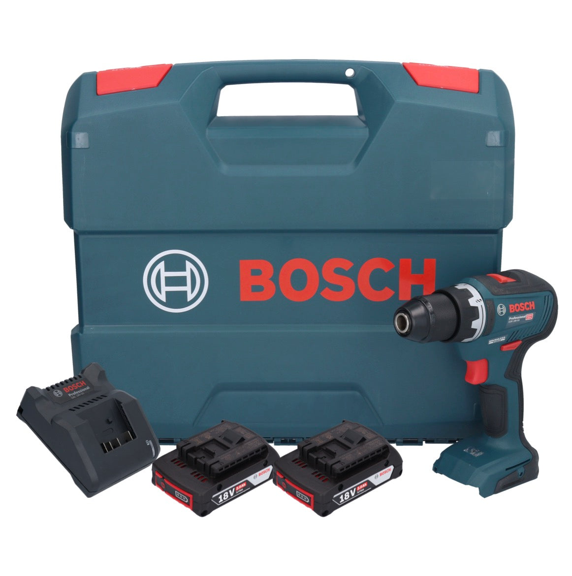 Bosch GSR 18V-55 Professional Akku Bohrschrauber 18 V 55 Nm Brushless + 2x Akku 2,0 Ah + Ladegerät + L-Case