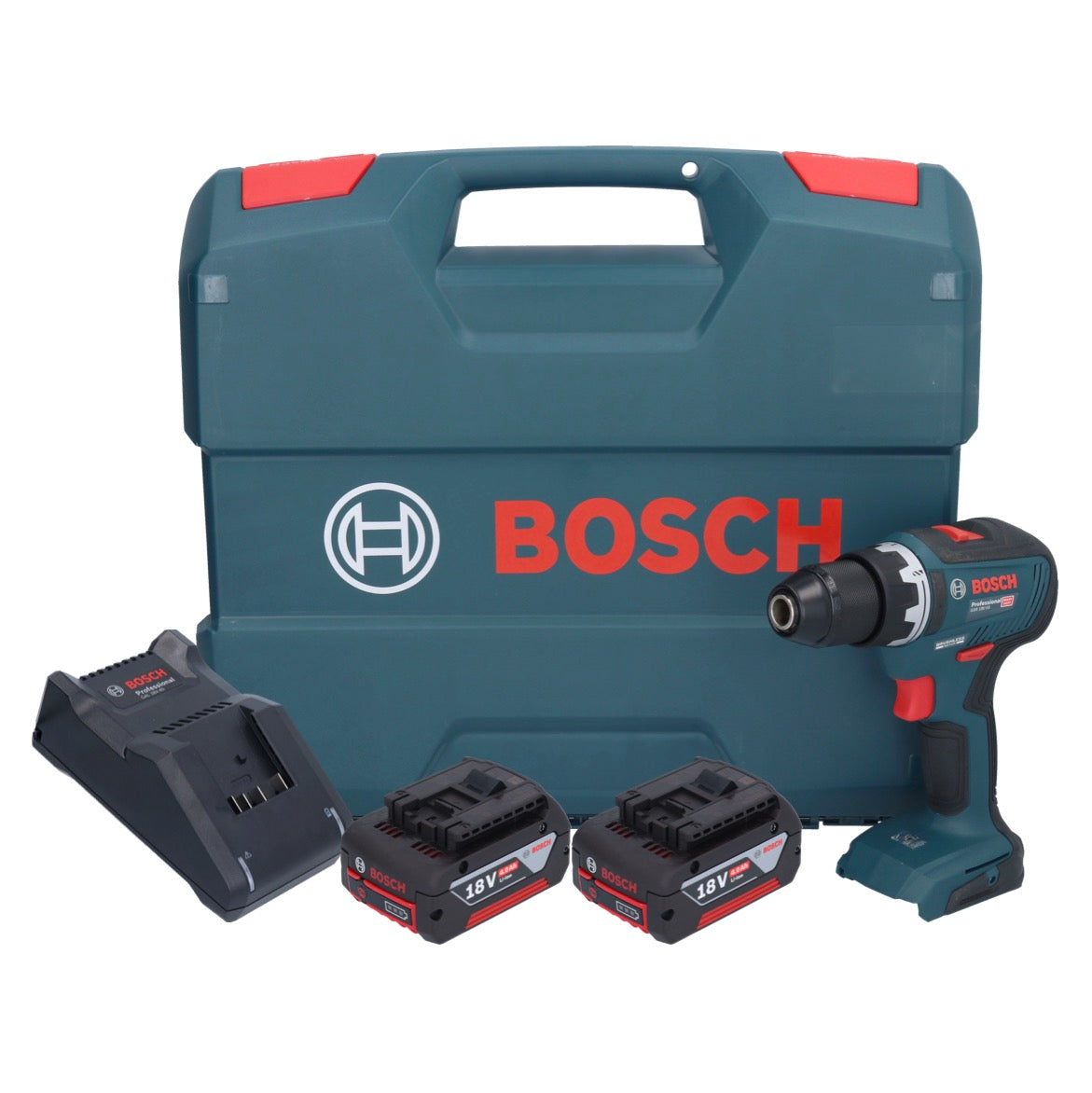 Bosch GSR 18V-55 Professional Akku Bohrschrauber 18 V 55 Nm Brushless + 2x Akku 4,0 Ah + Ladegerät + L-Case