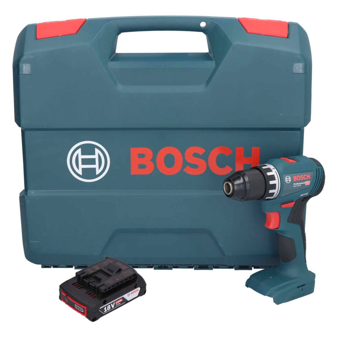 Bosch GSR 18V-45 Professional Akku Bohrschrauber 18 V 45 Nm Brushless + 1x Akku 2,0 Ah + L-Case - ohne Ladegerät