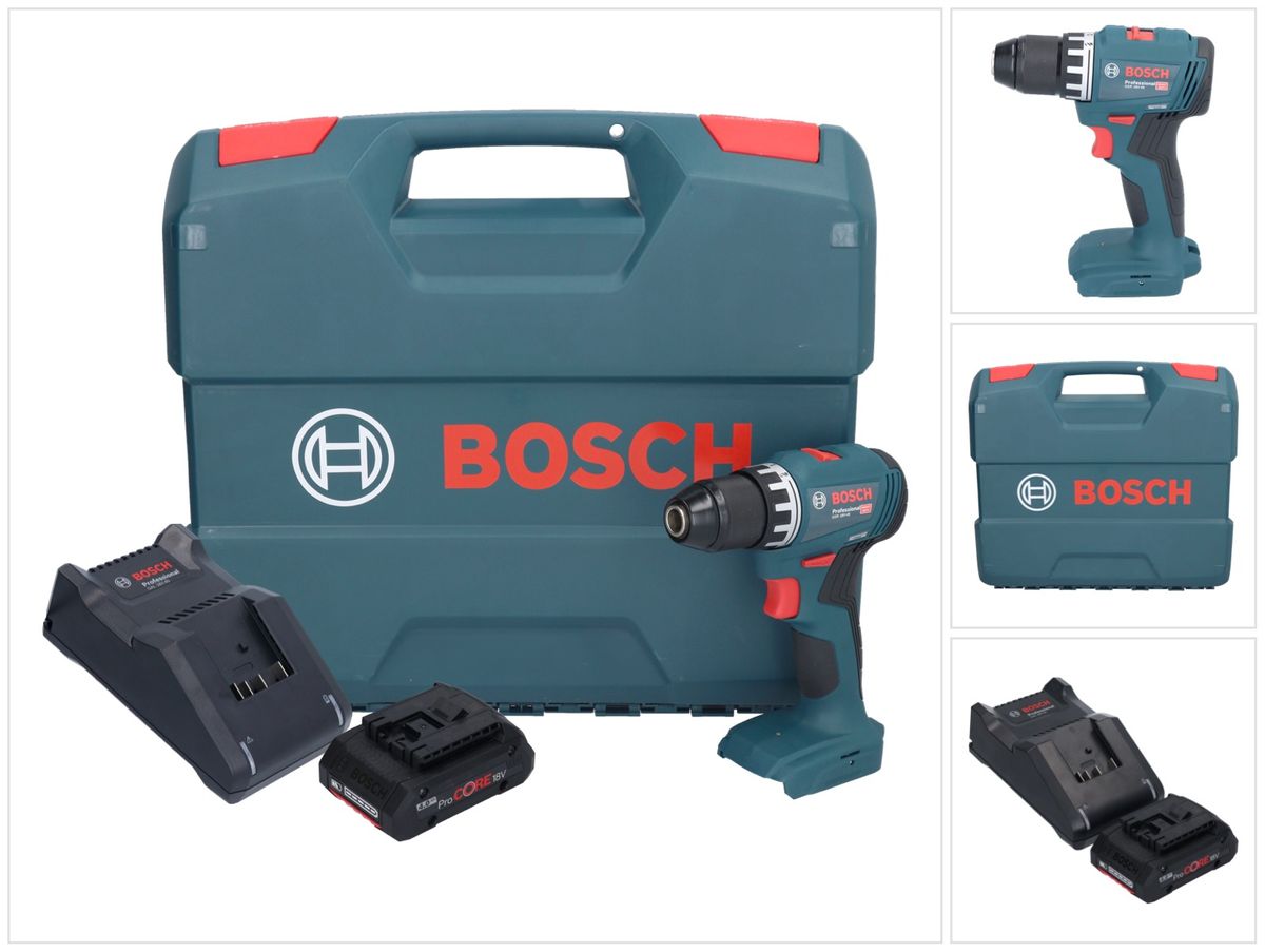 Bosch GSR 18V-45 Professional Akku Bohrschrauber 18 V 45 Nm Brushless + 1x ProCORE Akku 4,0 Ah + Ladegerät + L-Case