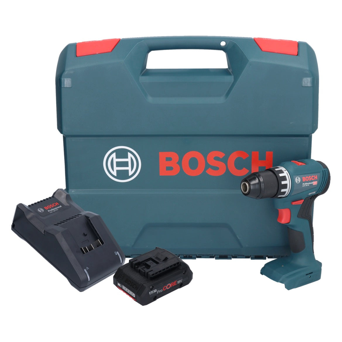 Bosch GSR 18V-45 Professional Akku Bohrschrauber 18 V 45 Nm Brushless + 1x ProCORE Akku 4,0 Ah + Ladegerät + L-Case