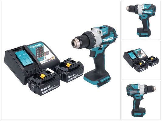 Makita DHP 489 RM perceuse à percussion sans fil 18 V 73 Nm sans balais + 2 batteries 4,0 Ah + chargeur