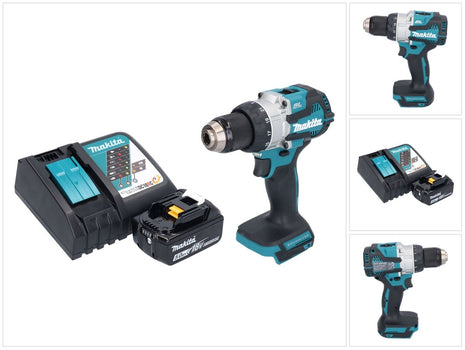 Makita DHP 489 RT1 Akku Schlagbohrschrauber 18 V 73 Nm Brushless + 1x Akku 5,0 Ah + Ladegerät