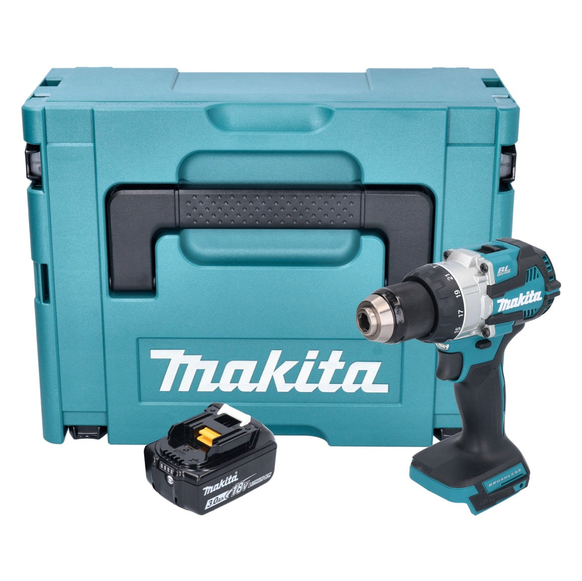 Makita DHP 489 F1J Akku Schlagbohrschrauber 18 V 73 Nm Brushless + 1x Akku 3,0 Ah + Makpac - ohne Ladegerät