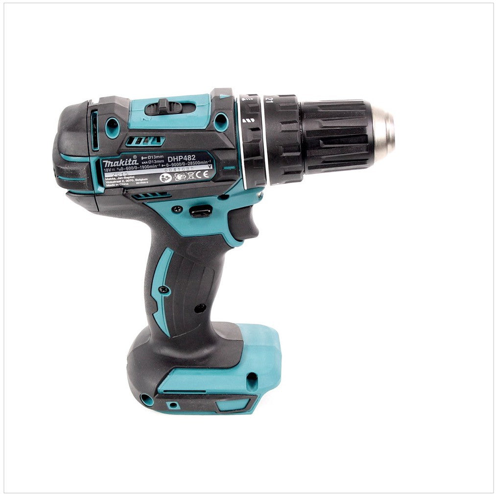 Makita DHP 482 ZK Akku Schlagbohrschrauber 18 V 62Nm im schwarzen Koffer - Toolbrothers