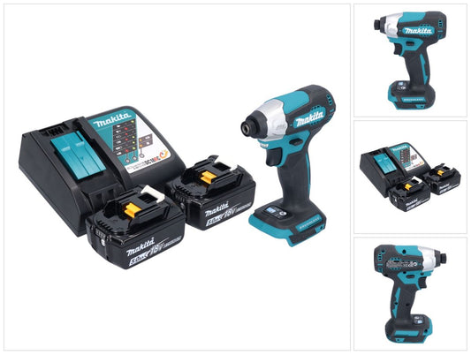 Makita DTD 157 RT Akku Schlagschrauber 18 V 140 Nm 1/4" Brushless + 2x Akku 5,0 Ah + Ladegerät