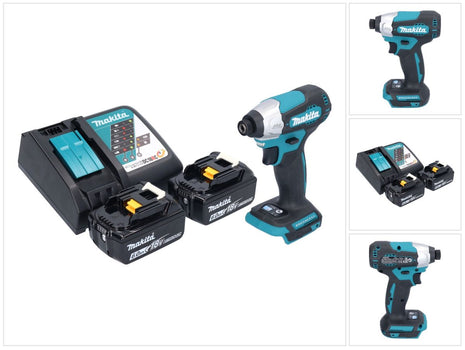 Makita DTD 157 RG Akku Schlagschrauber 18 V 140 Nm 1/4" Brushless + 2x Akku 6,0 Ah + Ladegerät