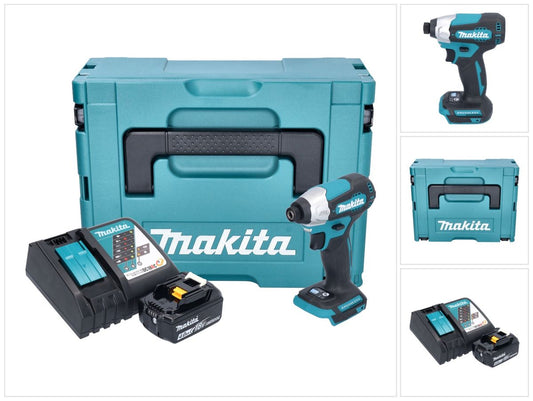 Makita DTD 157 RM1J Akku Schlagschrauber 18 V 140 Nm 1/4" Brushless + 1x Akku 4,0 Ah + Ladegerät + Makpac