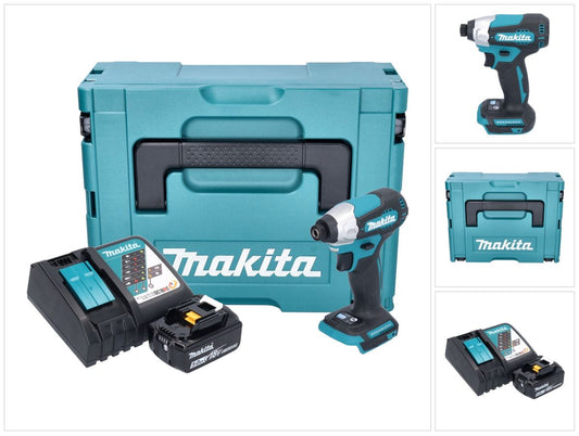 Makita DTD 157 RT1J Akku Schlagschrauber 18 V 140 Nm 1/4" Brushless + 1x Akku 5,0 Ah + Ladegerät + Makpac