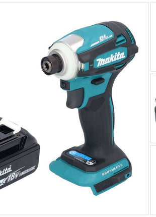 Makita DTD 172 T1 Akku Schlagschrauber 18 V 180 Nm 1/4" Brushless + 1x Akku 5,0 Ah - ohne Ladegerät