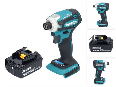 Makita DTD 172 G1 Akku Schlagschrauber 18 V 180 Nm 1/4" Brushless + 1x Akku 6,0 Ah - ohne Ladegerät