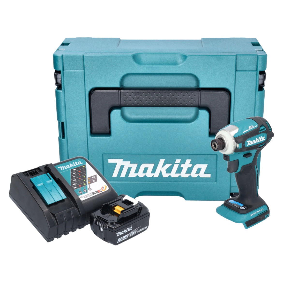 Makita DTD 172 RF1J Akku Schlagschrauber 18 V 180 Nm 1/4" Brushless + 1x Akku 3,0 Ah + Ladegerät + Makpac