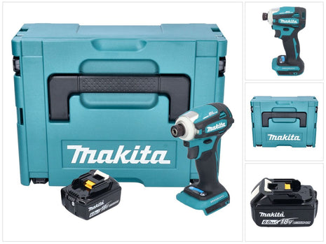 Makita DTD 172 G1J Akku Schlagschrauber 18 V 180 Nm 1/4" Brushless + 1x Akku 6,0 Ah + Makpac - ohne Ladegerät