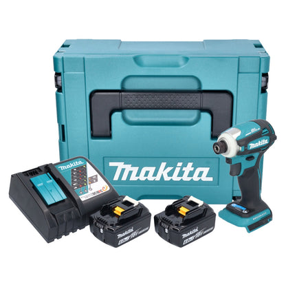 Makita DTD 172 RGJ Akku Schlagschrauber 18 V 180 Nm 1/4" Brushless + 2x Akku 6,0 Ah + Ladegerät + Makpac