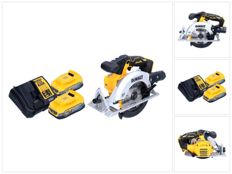 DeWalt DCS 565 E2 Akku Handkreissäge 18 V 165 mm Brushless + 2x Powerstack  Akku 1,7 Ah + Ladegerät