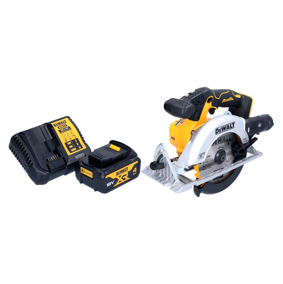 DeWalt DCS 565 M1 Akku Handkreissäge 18 V 165 mm Brushless + 1x Akku 4,0 Ah + Ladegerät