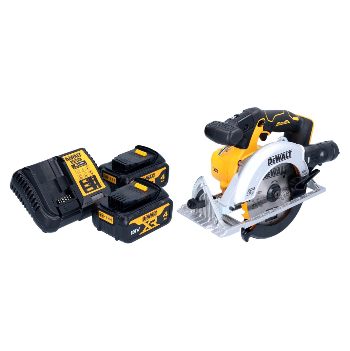 DeWalt DCS 565 M2 Akku Handkreissäge 18 V 165 mm Brushless + 2x Akku 4,0 Ah + Ladegerät