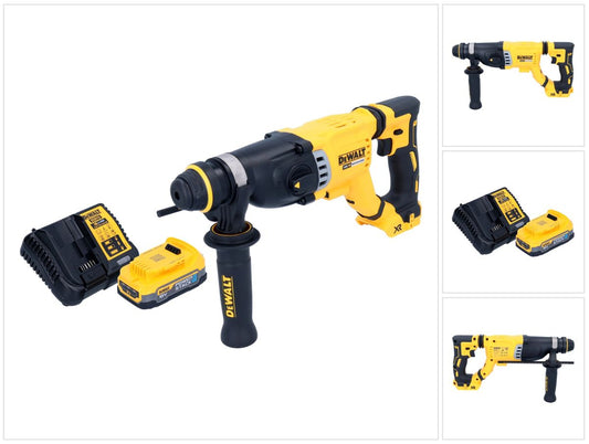 Marteau combiné à batterie DeWalt DCH 263 E1 18 V 3 J SDS Plus sans balais + 1 batterie Powerstack 1,7 Ah + chargeur