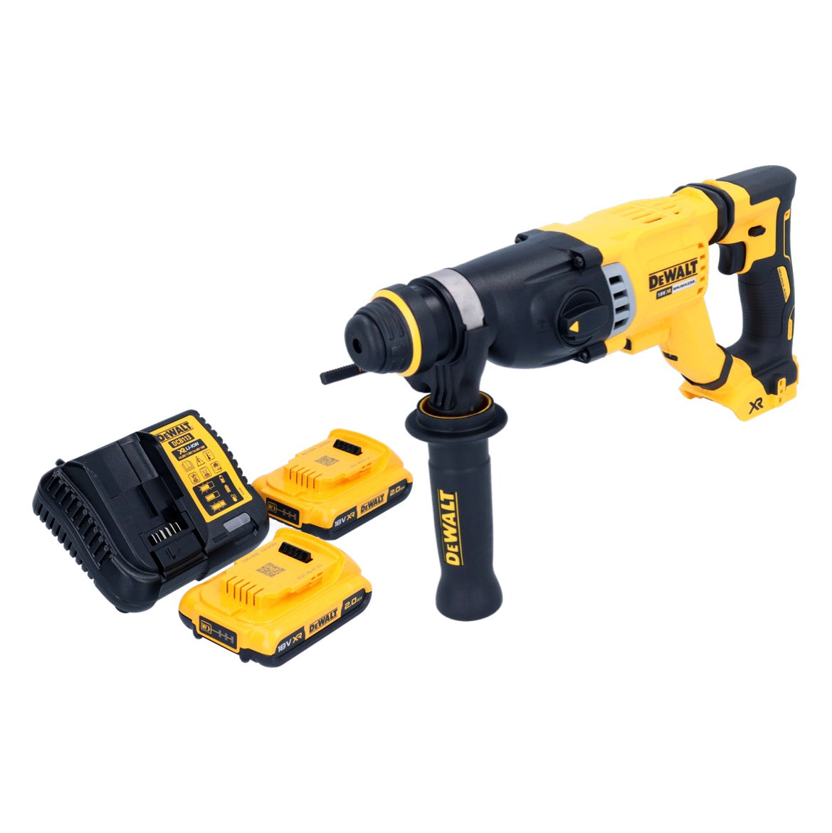 DeWalt DCH 263 D2 Akku Kombihammer 18 V 3 J SDS Plus Brushless + 2x Akku 2,0 Ah + Ladegerät