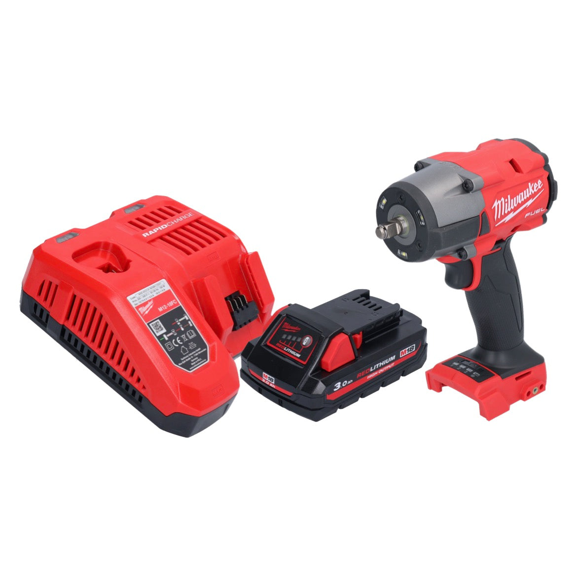 Milwaukee M18 FMTIW2F38-301 Akku Schlagschrauber 18 V 745 Nm 3/8" Brushless + 1x Akku 3,0 Ah + Ladegerät