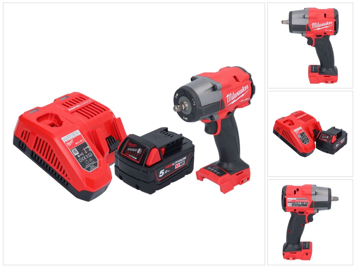 Clé à chocs sans fil Milwaukee M18 FMTIW2F38-501 18 V 745 Nm 3/8" sans balai + 1x batterie 5,0 Ah + chargeur