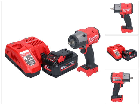 Milwaukee M18 FMTIW2F38-801 Akku Schlagschrauber 18 V 745 Nm 3/8" Brushless + 1x Akku 8,0 Ah + Ladegerät