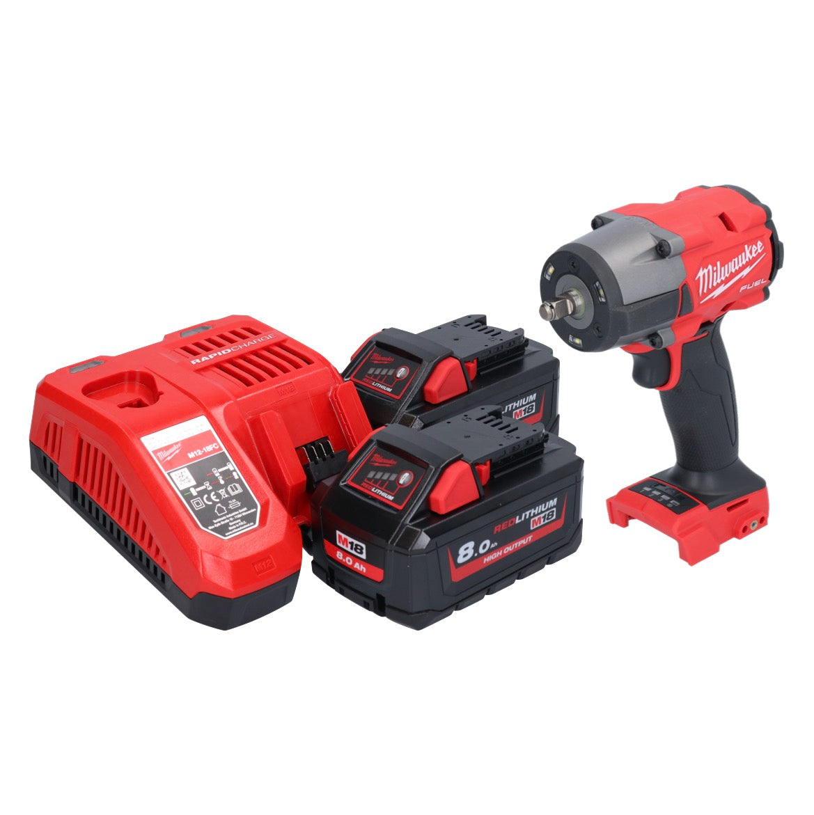 Milwaukee M18 FMTIW2F38-802 Akku Schlagschrauber 18 V 745 Nm 3/8" Brushless + 2x Akku 8,0 Ah + Ladegerät