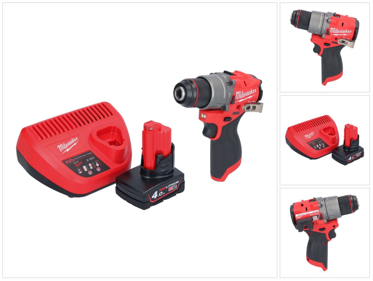 Milwaukee M12 FPD2-401 Akku Schlagbohrschrauber 12 V 45 Nm Brushless + 1x Akku 4,0 Ah + Ladegerät