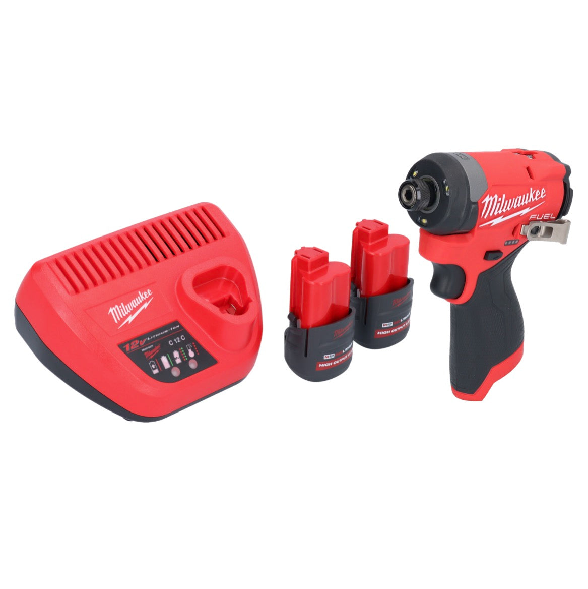 Clé à chocs sans fil Milwaukee M12 FID2-252 12 V 170 Nm 1/4" brushless + 2x batteries 2,5 Ah + chargeur