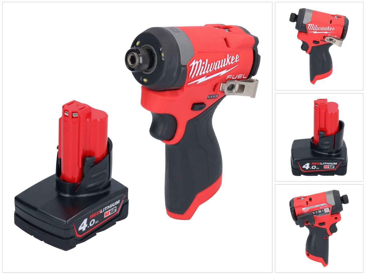 Milwaukee M12 FID2-401 Akku Schlagschrauber 12 V 170 Nm 1/4" Brushless + 1x Akku 4,0 Ah - ohne Ladegerät