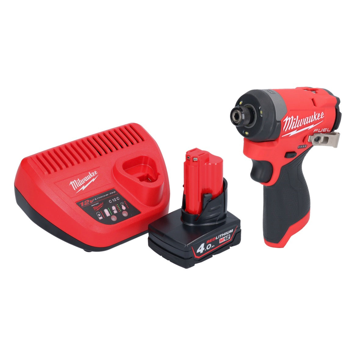 Clé à chocs sans fil Milwaukee M12 FID2-401 12 V 170 Nm 1/4" sans balai + 1x batterie 4,0 Ah + chargeur