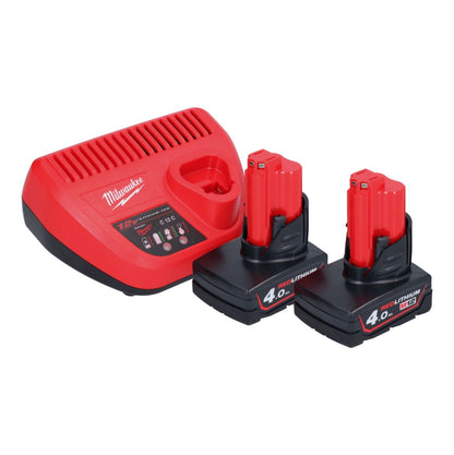 Clé à chocs sans fil Milwaukee M12 FID2-402 12 V 170 Nm 1/4" brushless + 2x batteries 4,0 Ah + chargeur