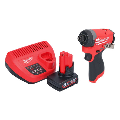 Clé à chocs sans fil Milwaukee M12 FID2-601 12 V 170 Nm 1/4" sans balai + 1x batterie 6,0 Ah + chargeur