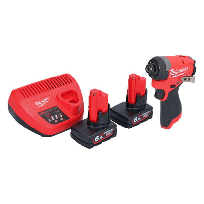 Clé à chocs sans fil Milwaukee M12 FID2-602 12 V 170 Nm 1/4" brushless + 2x batteries 6,0 Ah + chargeur