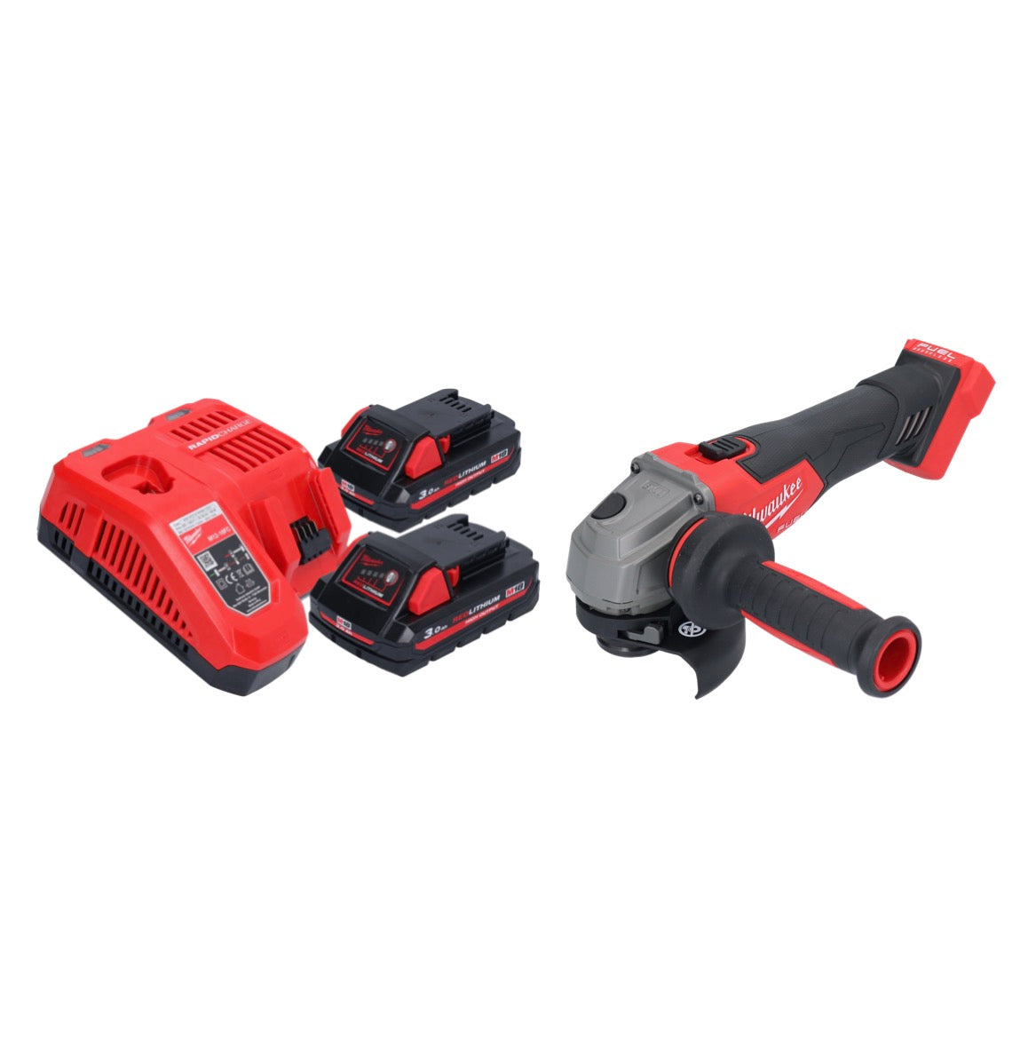 Meuleuse d'angle sur batterie Milwaukee M18 FSAG115X-302 18 V 115 mm sans balais + 2x batteries 3,0 Ah + chargeur