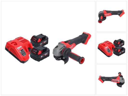 Meuleuse d'angle sur batterie Milwaukee M18 FSAG115X-502 18 V 115 mm sans balais + 2x batteries 5,0 Ah + chargeur