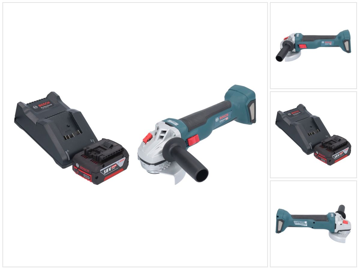 Bosch GWS 18V-10 Professional Akku Winkelschleifer 18 V 115 mm Brushless + 1x Akku 4,0 Ah + Ladegerät