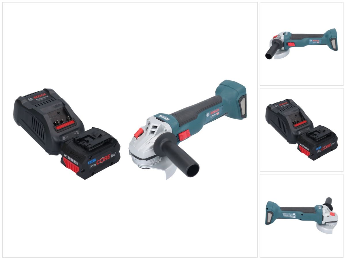 Bosch GWS 18V-10 Professional Akku Winkelschleifer 18 V 115 mm Brushless + 1x ProCORE Akku 5,5 Ah + Ladegerät