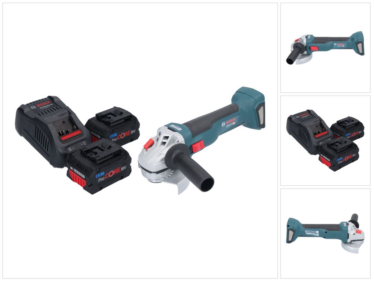 Bosch GWS 18V-10 Professional Akku Winkelschleifer 18 V 115 mm Brushless + 2x ProCORE Akku 5,5 Ah + Ladegerät