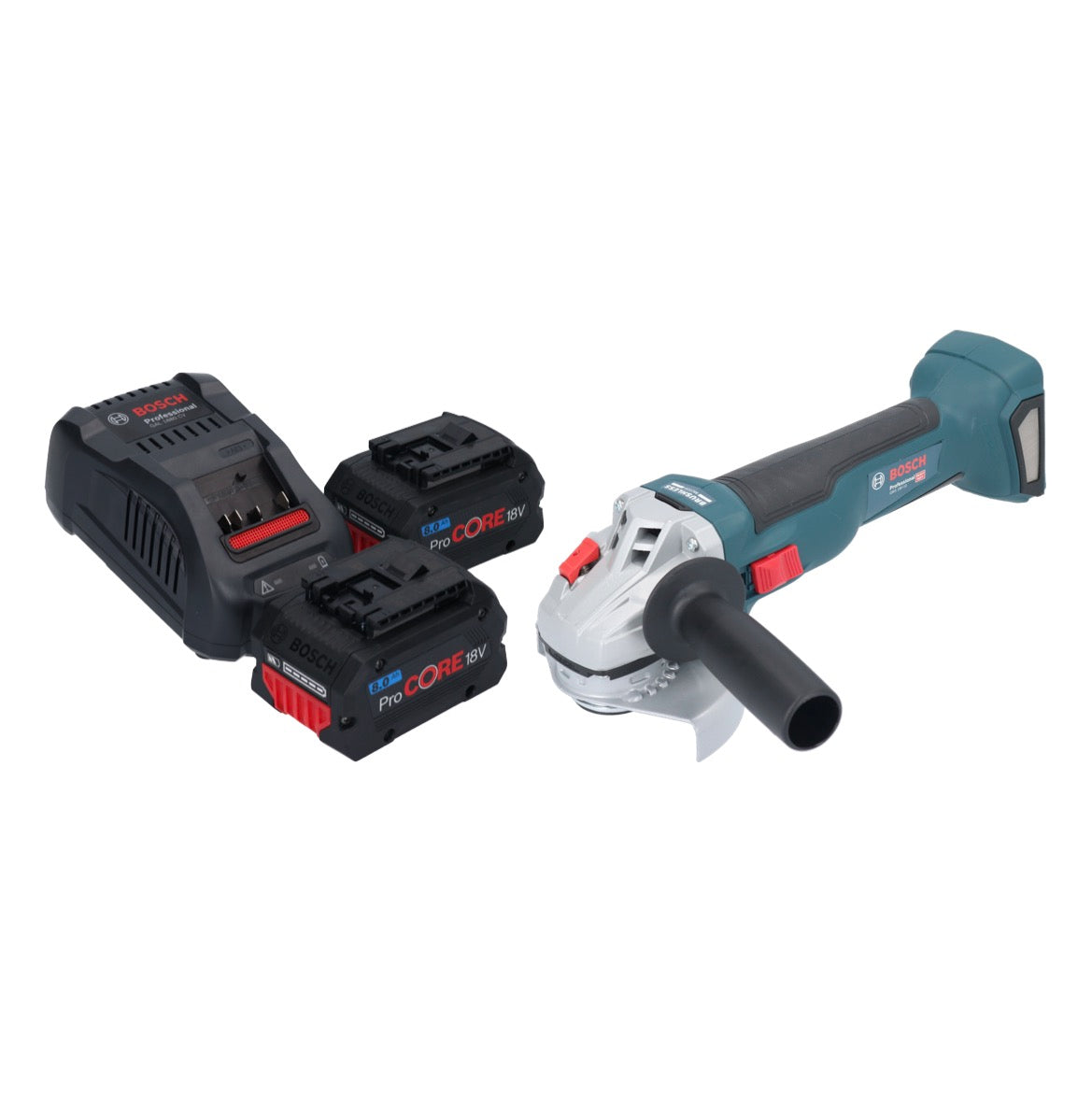 Bosch GWS 18V-10 Professional Akku Winkelschleifer 18 V 115 mm Brushless + 2x ProCORE Akku 8,0 Ah + Ladegerät