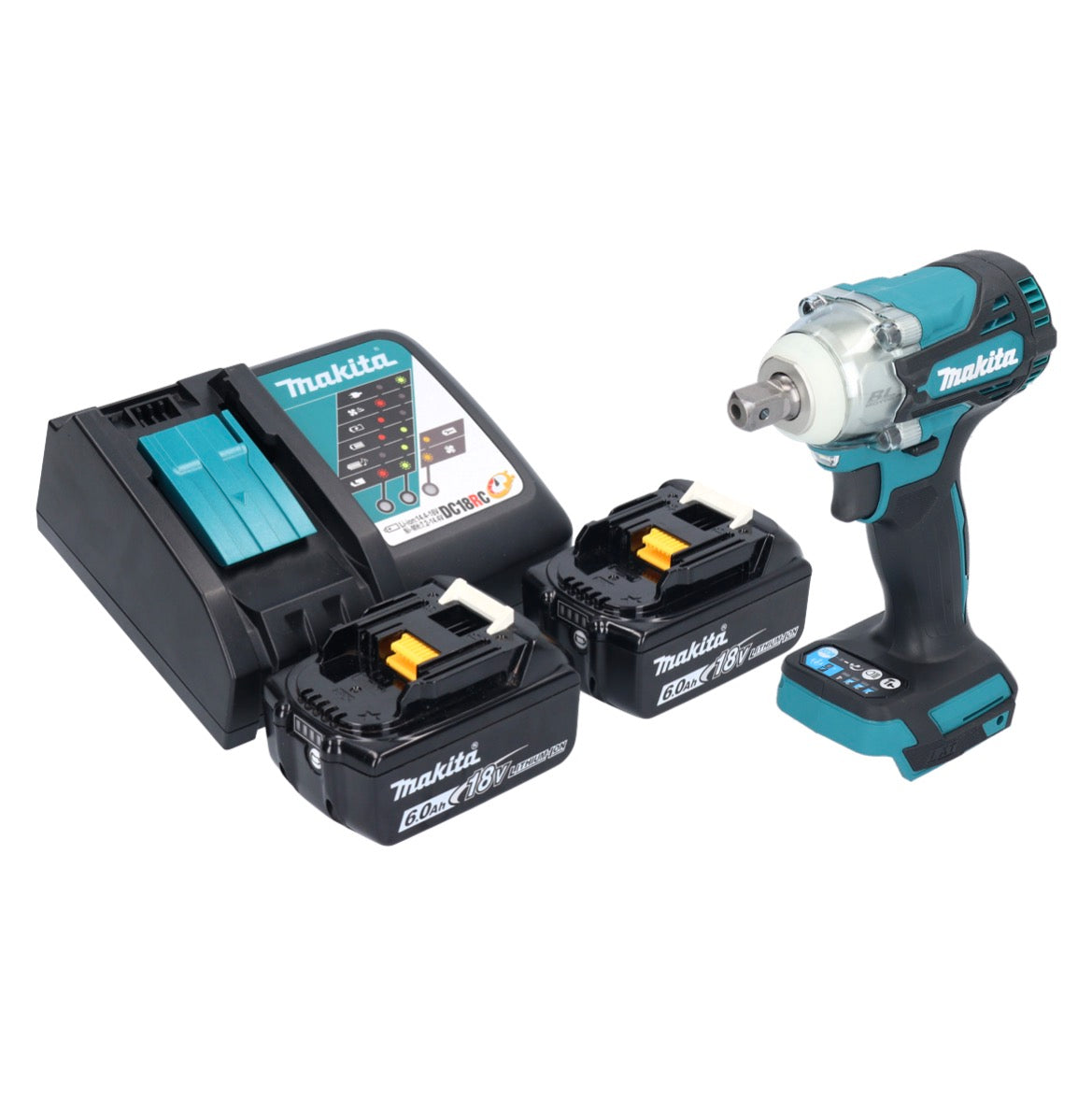 Makita DTW 301 RG Akku Schlagschrauber 18 V 330 Nm 1/2" Brushless + 2x Akku 6,0 Ah + Ladegerät