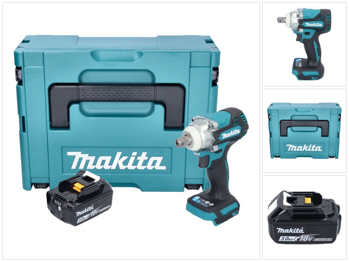 Makita DTW 301 F1J Akku Schlagschrauber 18 V 330 Nm 1/2" Brushless + 1x Akku 3,0 Ah + Makpac - ohne Ladegerät