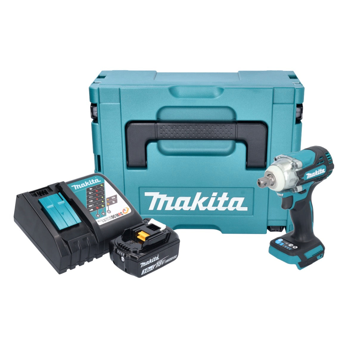 Makita DTW 301 RF1J clé à chocs sans fil 18 V 330 Nm 1/2" sans balai + 1x batterie 3,0 Ah + chargeur + Makpac