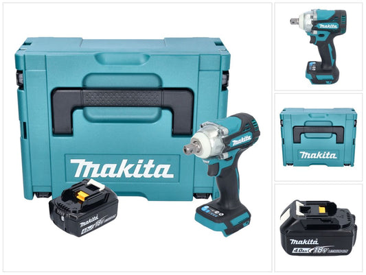 Makita DTW 301 M1J Clé à chocs sans fil 18 V 330 Nm 1/2" sans balais + 1x batterie 4,0 Ah + Makpac - sans chargeur