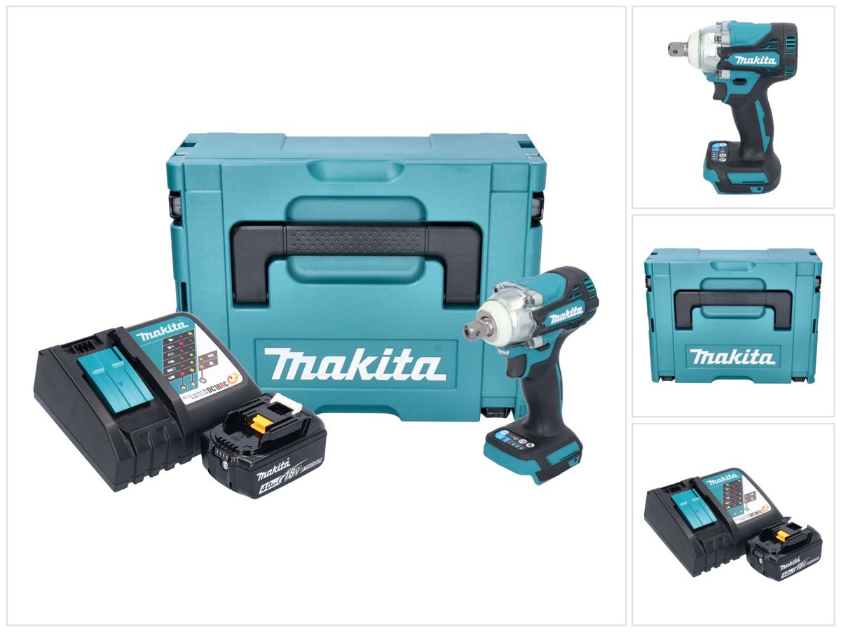 Makita DTW 301 RM1J clé à chocs sans fil 18 V 330 Nm 1/2" sans balai + 1x batterie 4,0 Ah + chargeur + Makpac