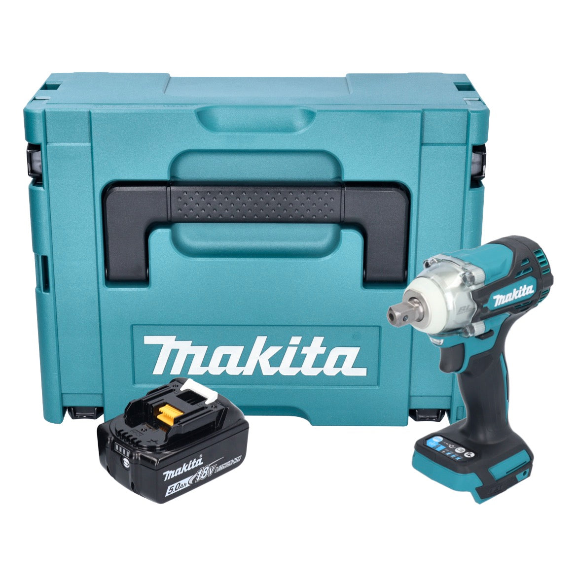 Makita DTW 301 T1J Akku Schlagschrauber 18 V 330 Nm 1/2" Brushless + 1x Akku 5,0 Ah + Makpac - ohne Ladegerät