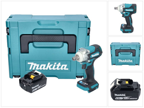 Makita DTW 301 G1J Akku Schlagschrauber 18 V 330 Nm 1/2" Brushless + 1x Akku 6,0 Ah + Makpac - ohne Ladegerät