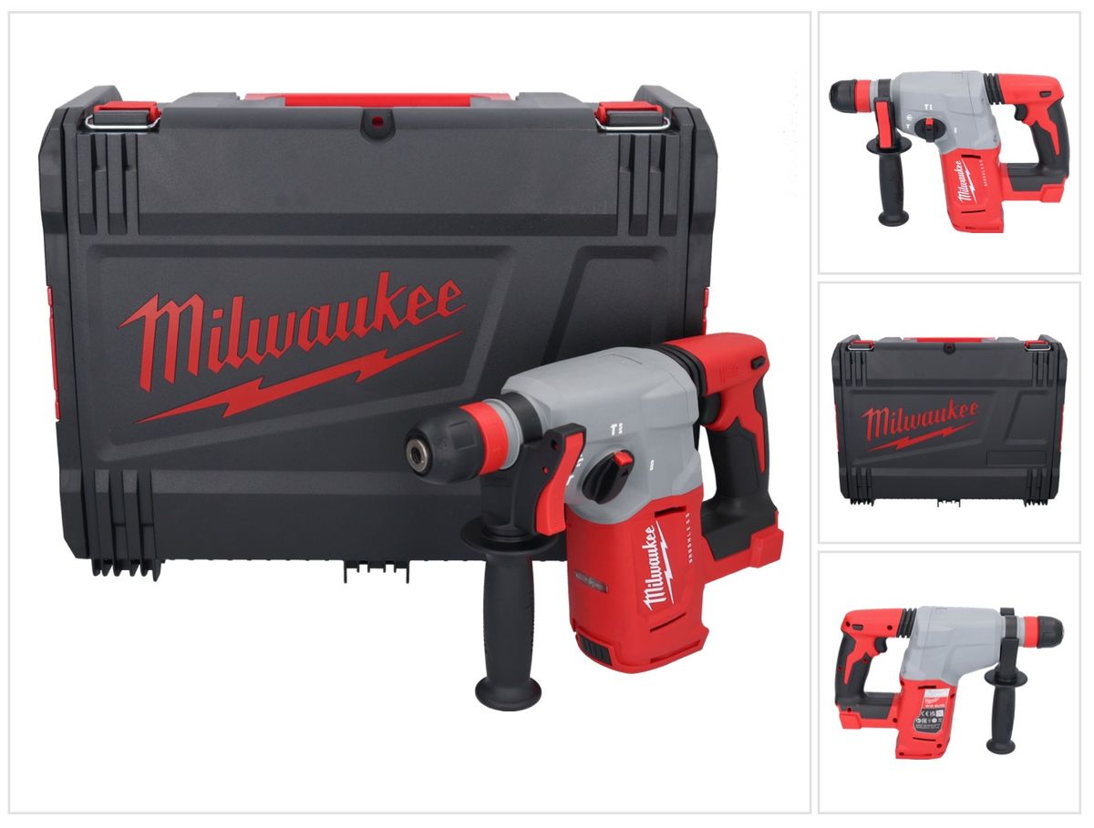 Marteau combiné à batterie Milwaukee M18 BLHX-0X 18 V 2,3 J brushless (4933478891) + boîtier HD - sans batterie, sans chargeur