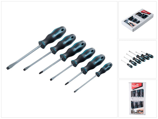 Makita E-10512 Schraubendreher Set 6 tlg. SL4 / SL5,5 / SL6,5 / SL8 / PZ1 / PZ2